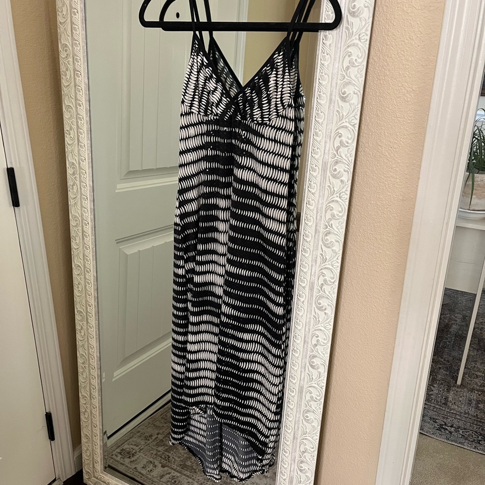 Black and White Striped Maxi Dress